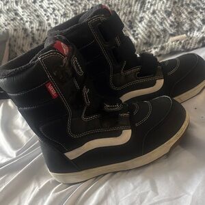 Vans Kids Black and White Winter Boots